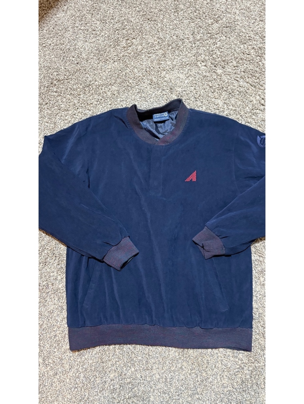 Vintage 90s Sunderland of Scotland Golf Jacket Windbreaker Snap Navy Blue Small